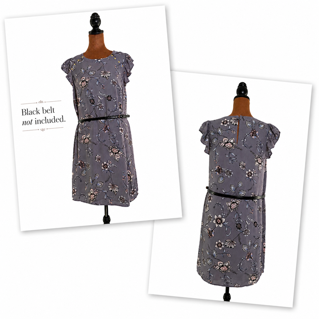 LOFT Purple Floral Shift Dress – Women's XS