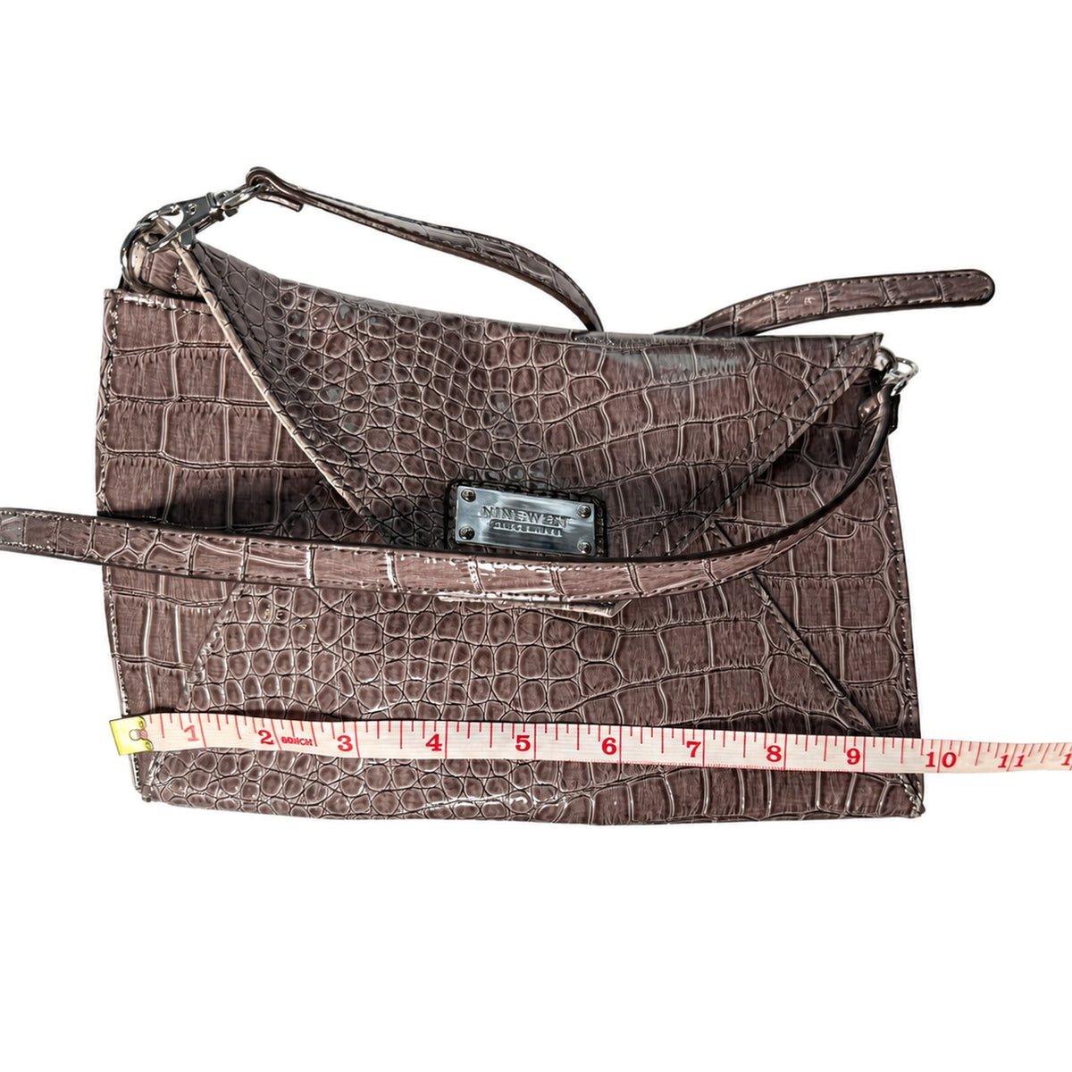 Nine West Faux Croc Envelope Crossbody Bag