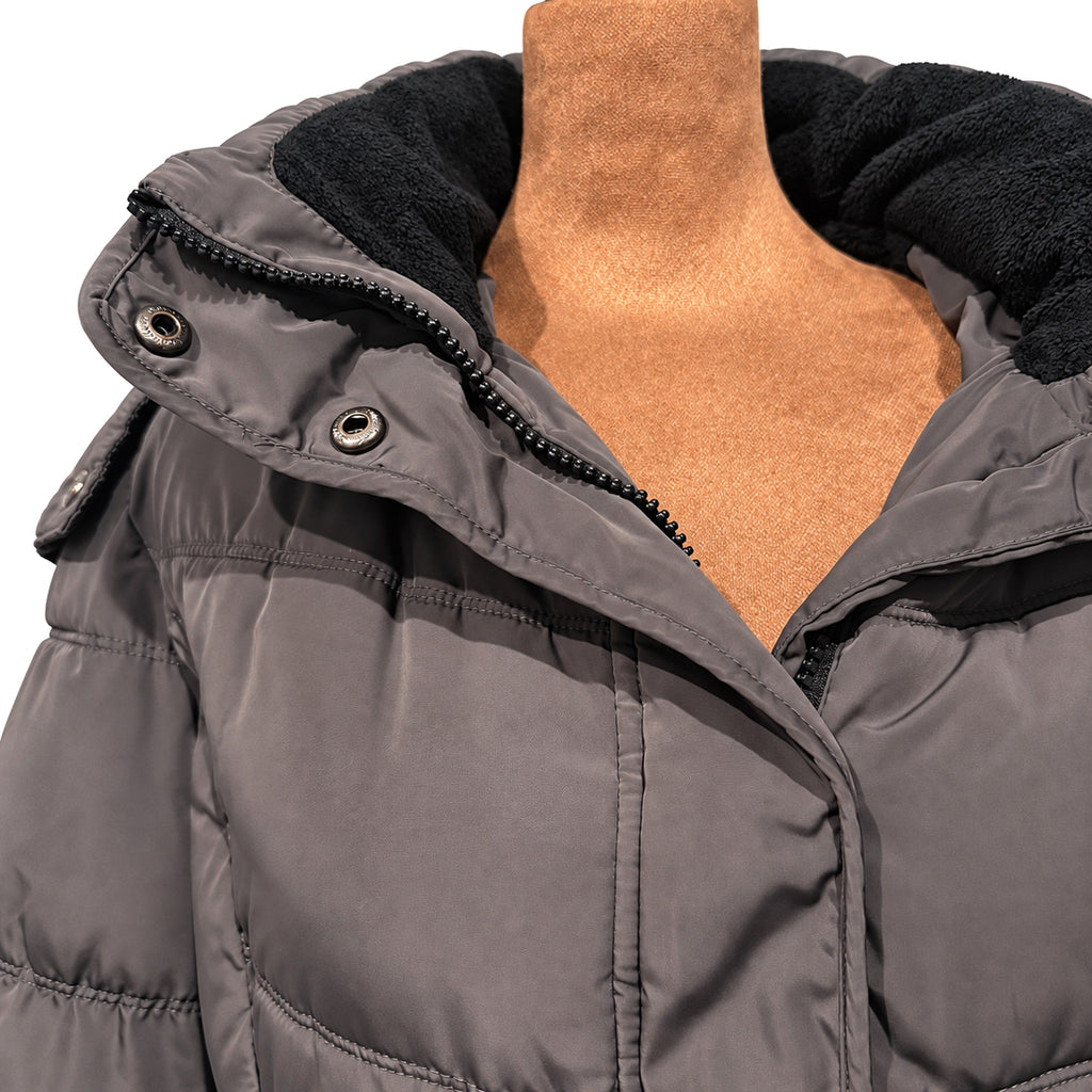 Calvin Klein Hooded Puffer Winter Coat | Women’s Small | Charcoal Gray