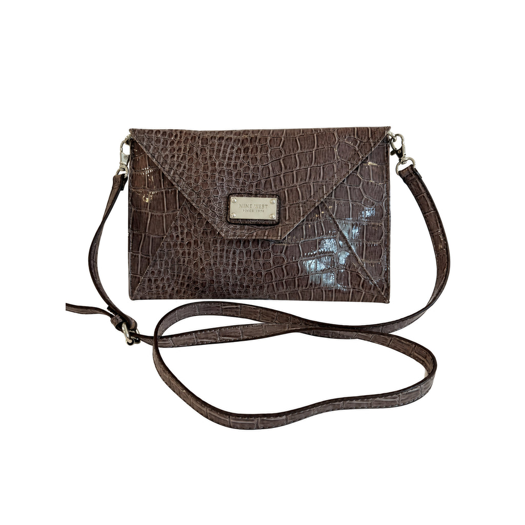 Nine West Faux Croc Envelope Crossbody Bag