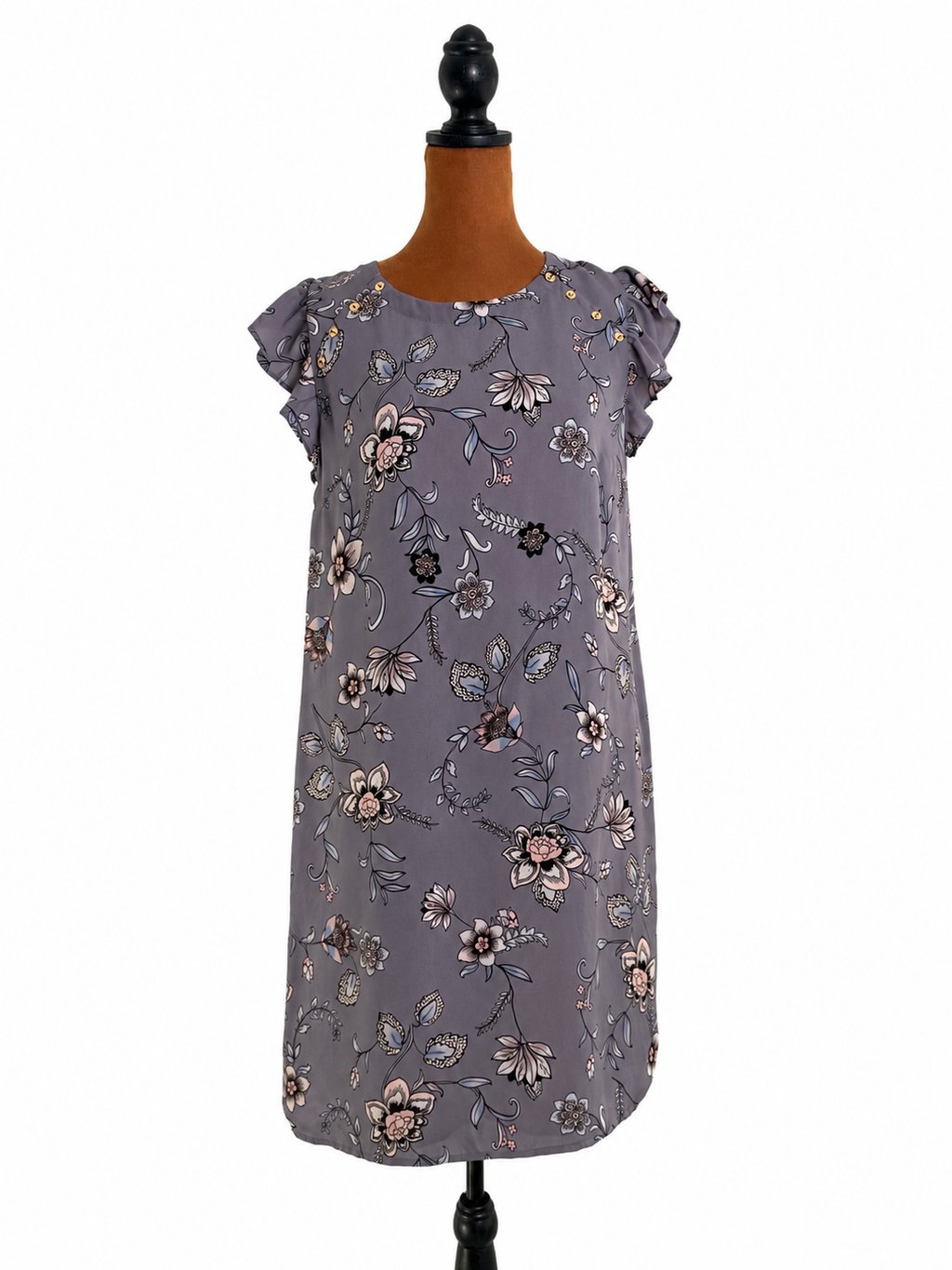 LOFT Purple Floral Shift Dress – Women's XS