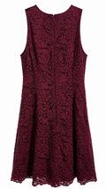 Ann Taylor Burgundy Floral Lace Fit & Flare Dress — Size 8