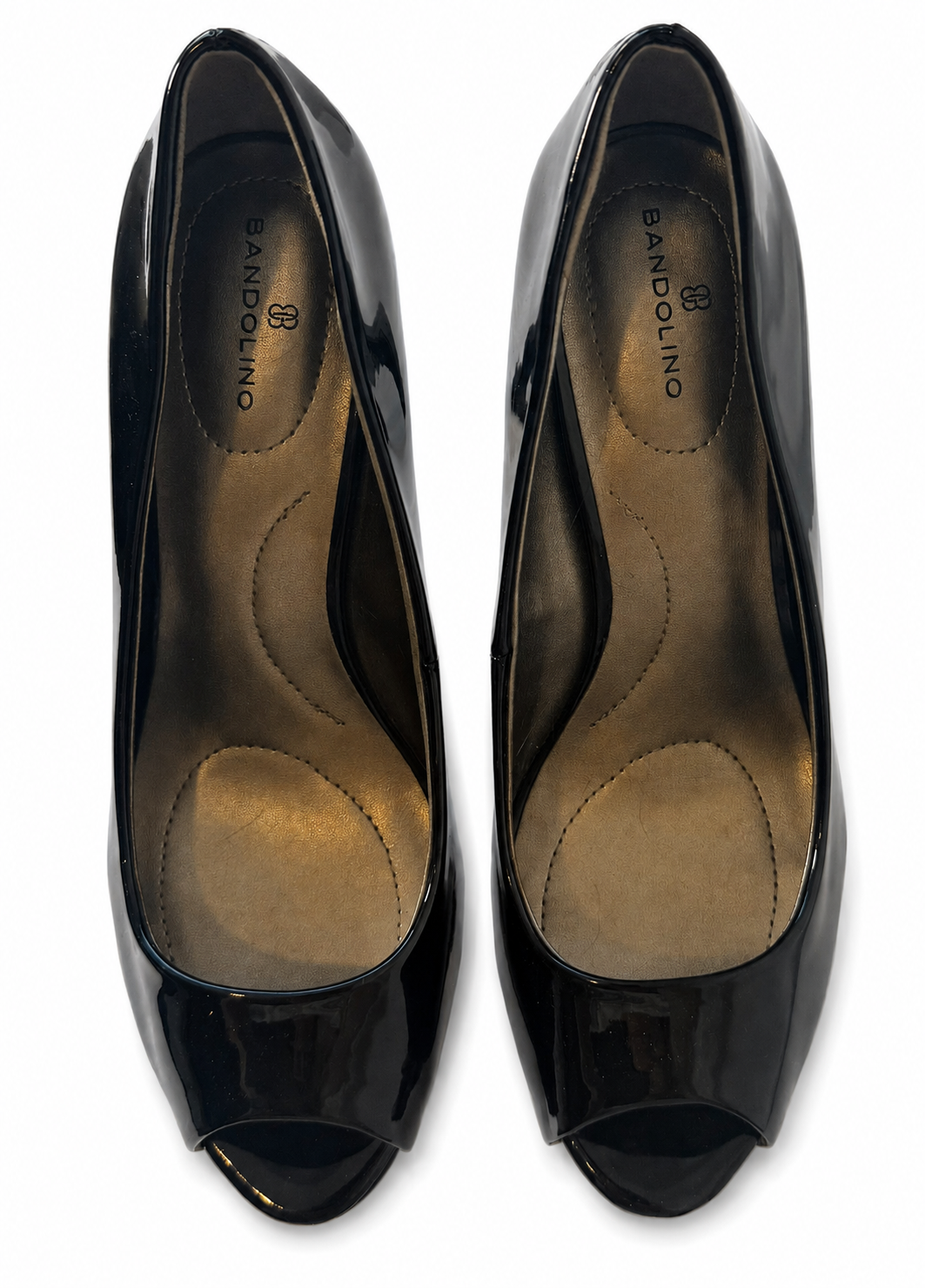 Bandolino Black Patent Leather Peep-Toe Pumps