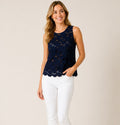 Lilly Pulitzer Navy Lace Sleeveless Top
