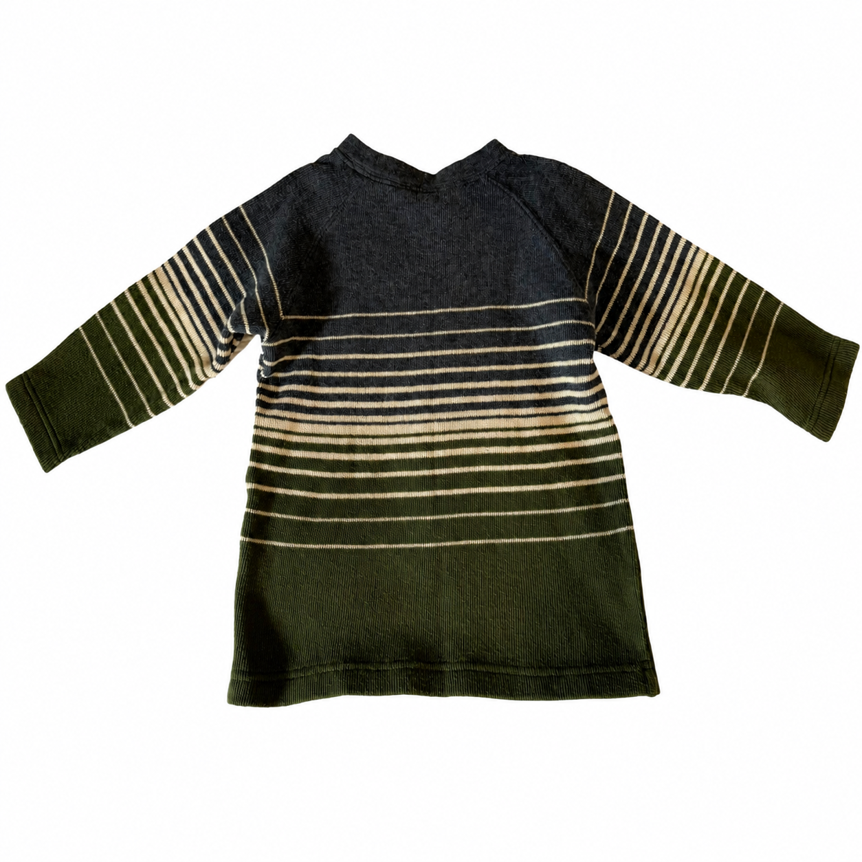 Baby Gap Toddler Striped Knit Sweater - Gray & Olive Green (Size 3 Years)