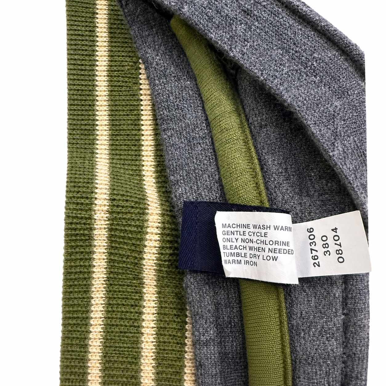 Baby Gap Toddler Striped Knit Sweater - Gray & Olive Green (Size 3 Years)