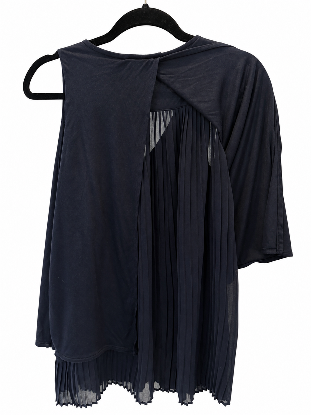 White House Black Market Navy Pleated Back Sleeveless Blouse – Women's XS