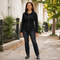 REI Women’s Full-Zip Fleece Jacket – Solid Black, Small