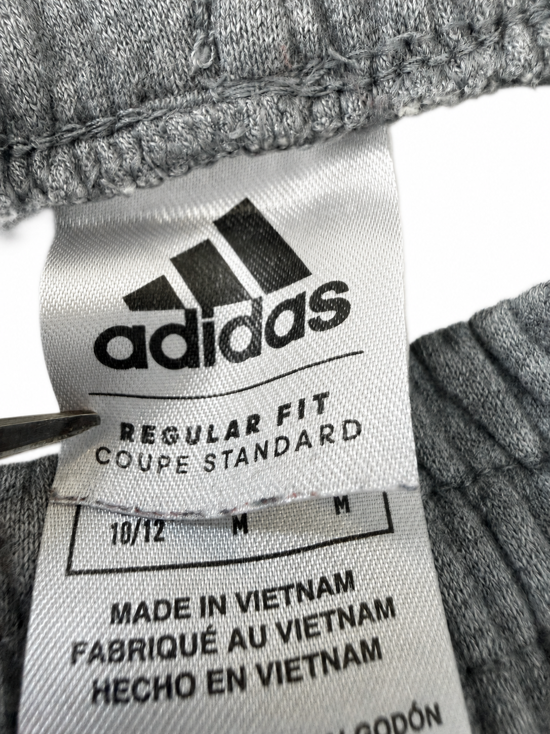 Adidas Boys Essential Big Logo Fleece Joggers – Gray | Size M 10/12