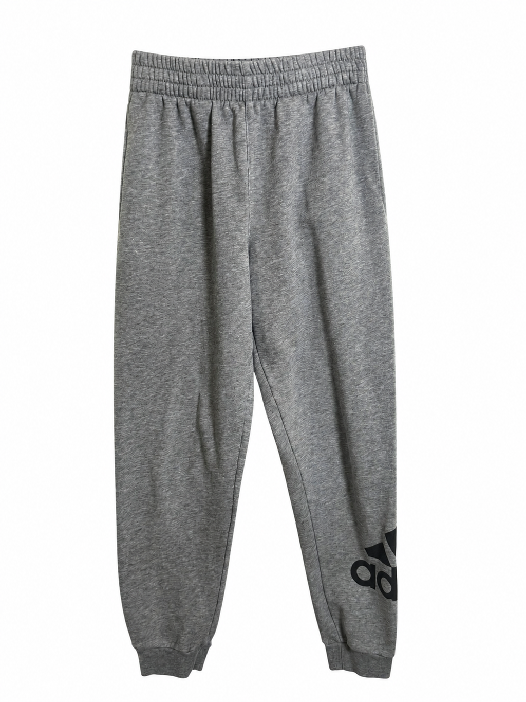 Adidas Boys Essential Big Logo Fleece Joggers – Gray | Size M 10/12