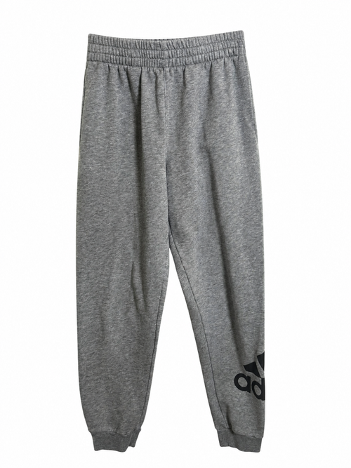 Adidas Boys Essential Big Logo Fleece Joggers – Gray | Size M 10/12