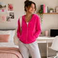 ART CLASS GIRLS’ HOT PINK VELOUR ZIP HOODIE – XXL 16/18