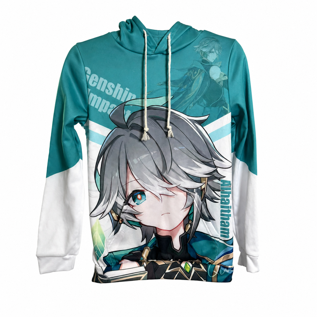 Genshin Impact Alhaitham Fleece-Lined Graphic Hoodie – Men's Small