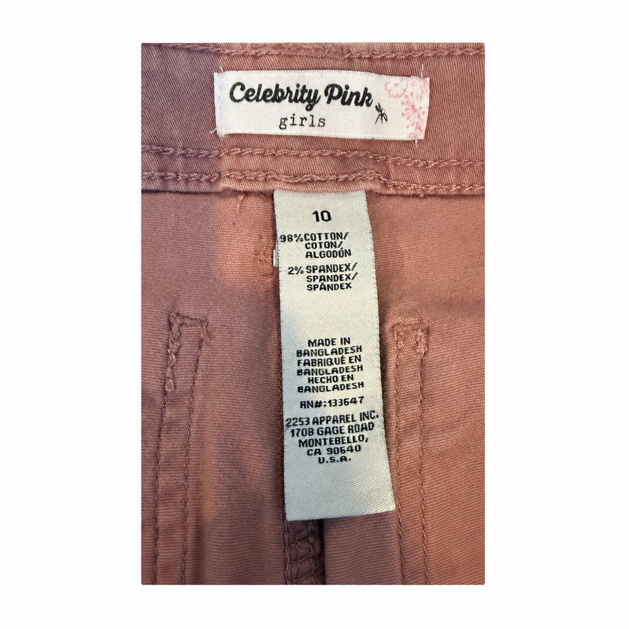 Celebrity Pink Girls Dusty Rose Flare Jeans - Size 10