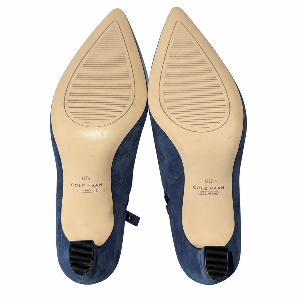 Cole Haan Viana 75 Blue Suede Pointed-Toe Shooties – Women’s 6B