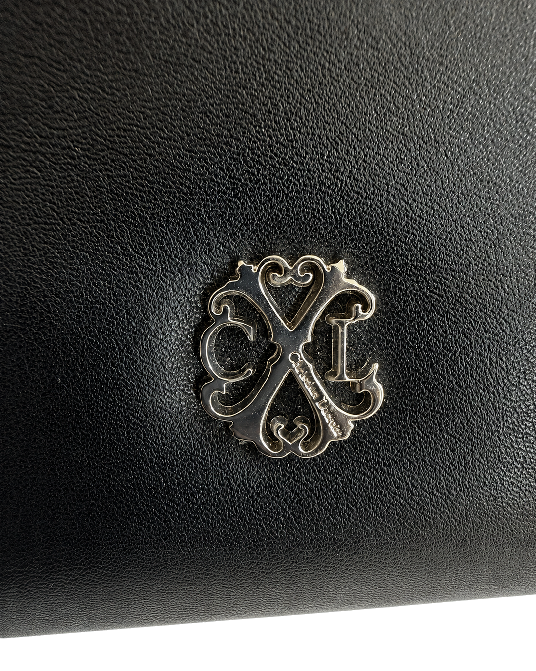 Christian Lacroix Black Zip-Around Wristlet Wallet with Removable Strap