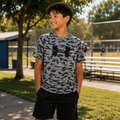 Under Armour Boys' UA Tech Big Logo Camo Tee – Gray/Black | Size YXL