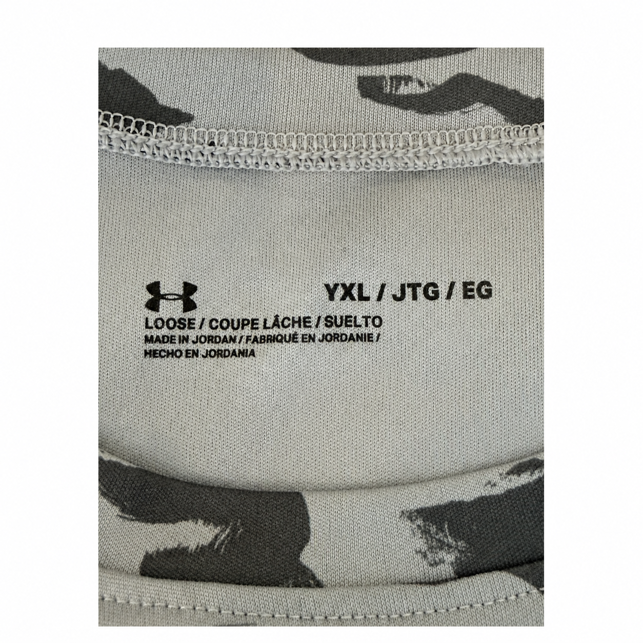 Under Armour Boys' UA Tech Big Logo Camo Tee – Gray/Black | Size YXL