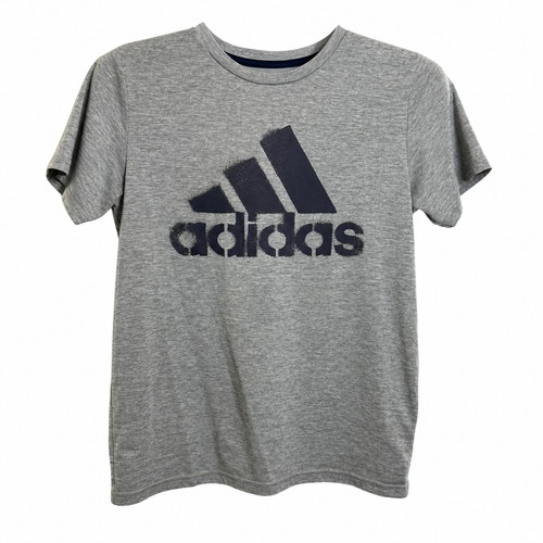 Adidas Boys Gray Heather Athletic Logo T-Shirt – Navy | Size Large 14/16