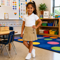French Toast Girls' Khaki School Uniform Skort with Built-In Shorts – Size 5