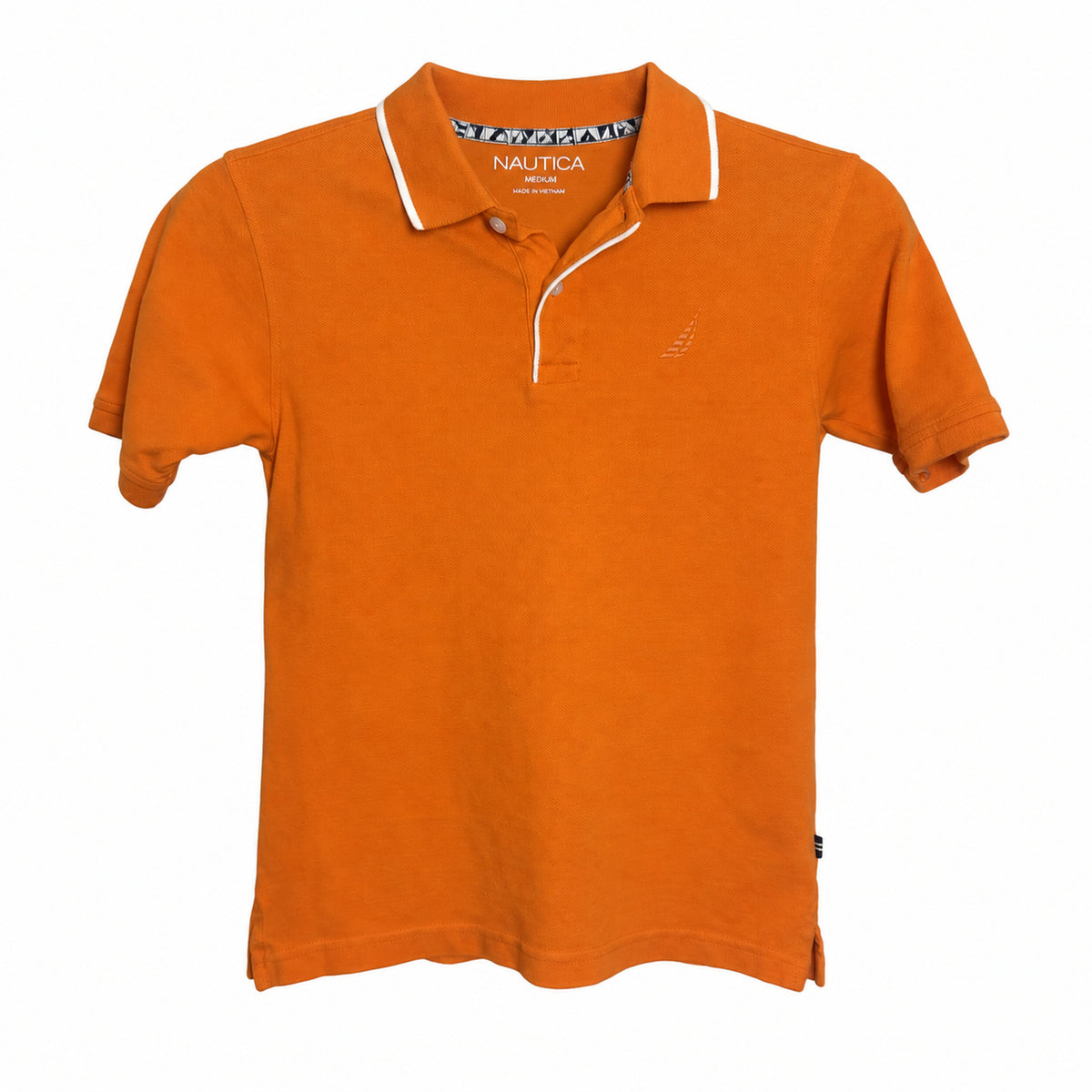 Nautica Boys’ Orange Cotton Polo Shirt – Size M 10/12