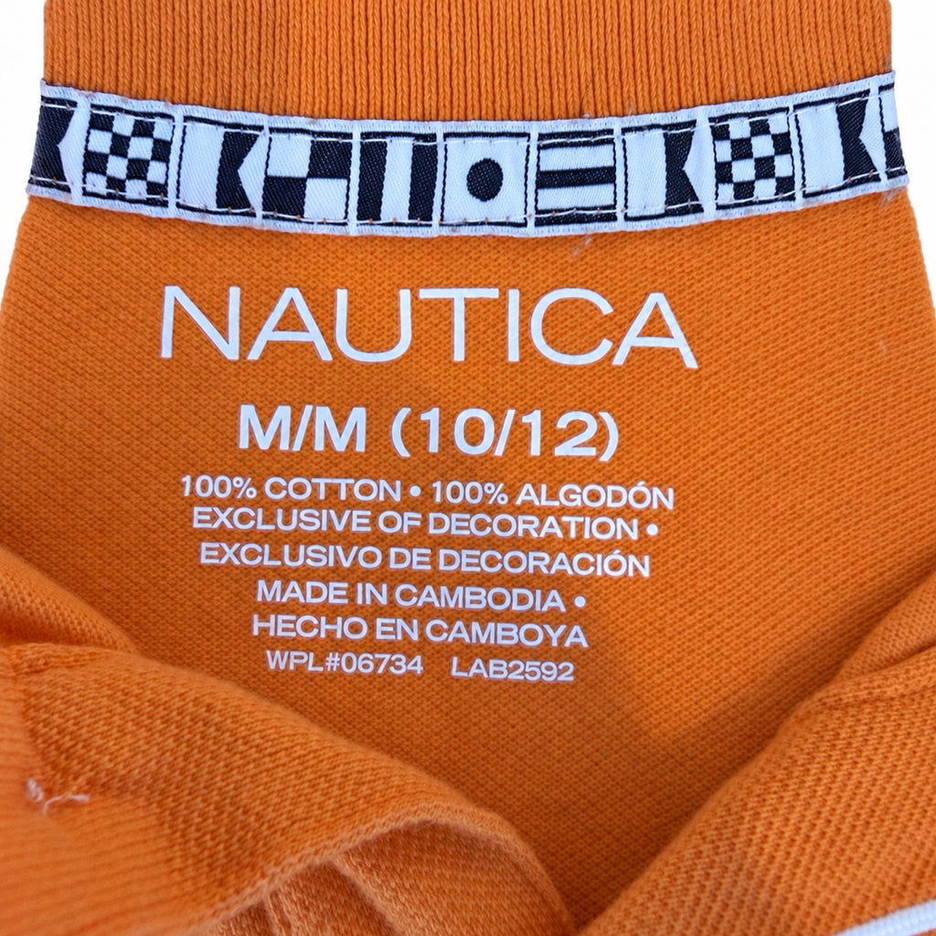 Nautica Boys’ Orange Cotton Polo Shirt – Size M 10/12