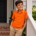 Nautica Boys’ Orange Cotton Polo Shirt – Size M 10/12