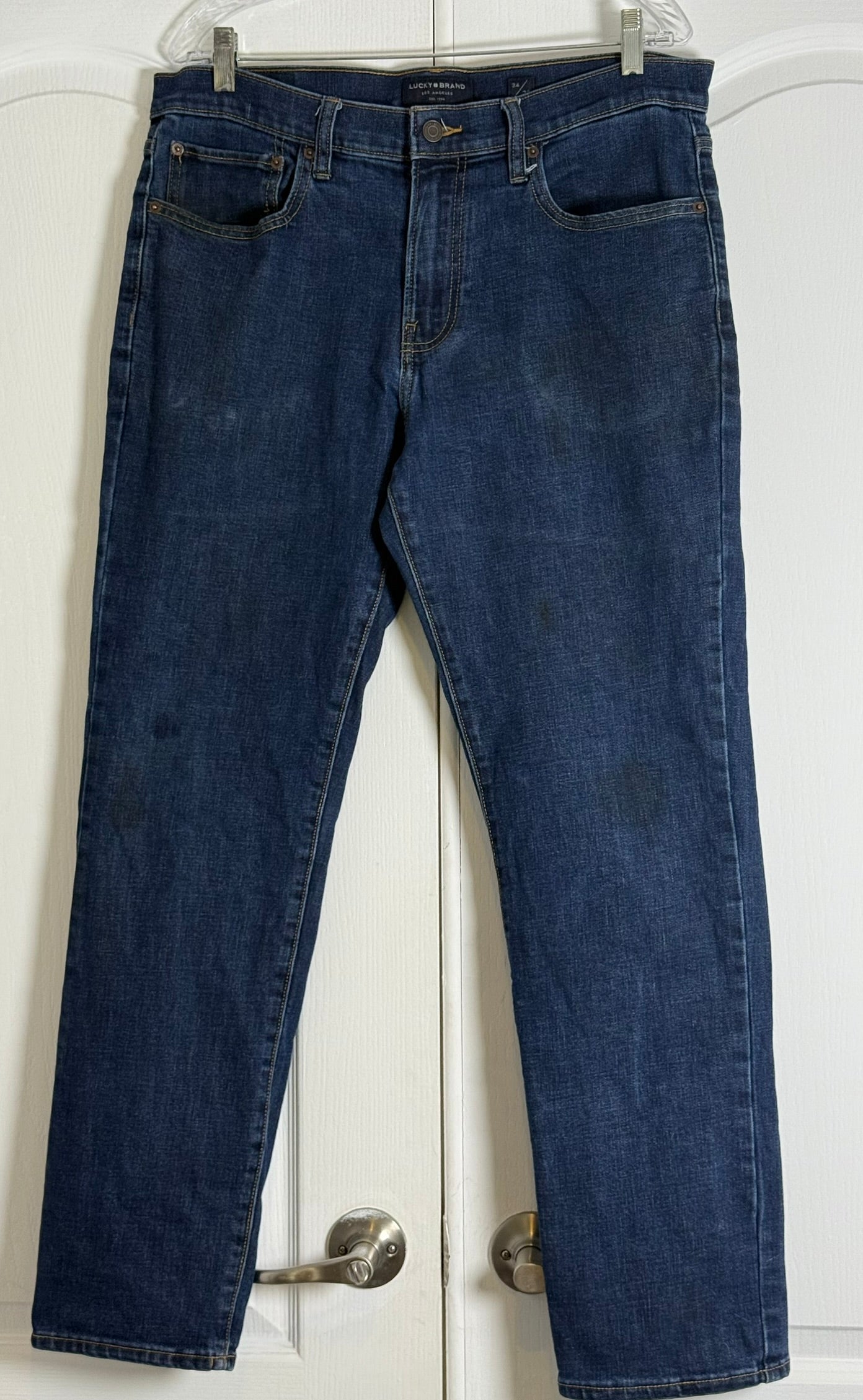 Lucky Brand 223 Straight Men's Jeans – Dark Wash Stretch Denim (34x32)