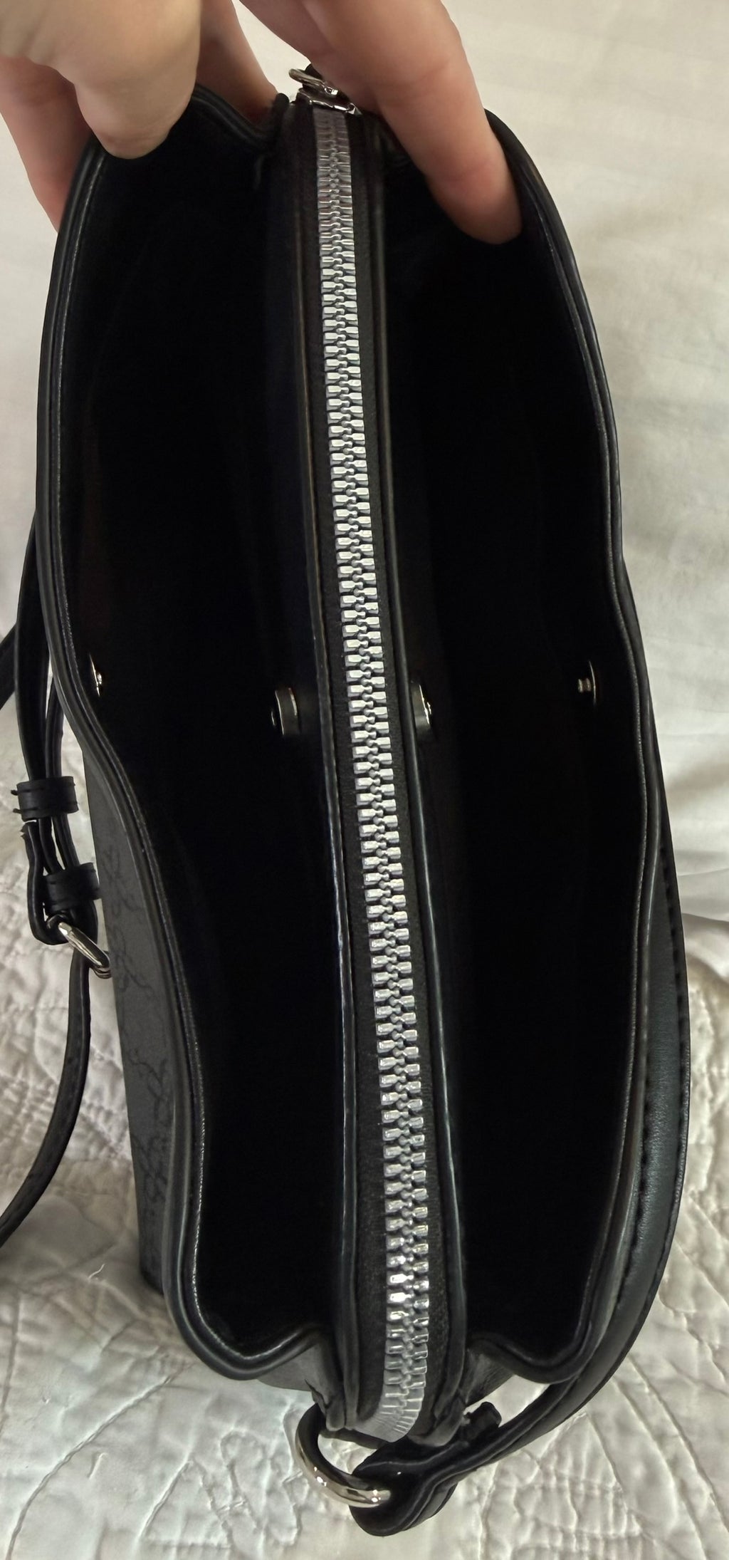 Nine West Gray Monogram Crossbody Bag