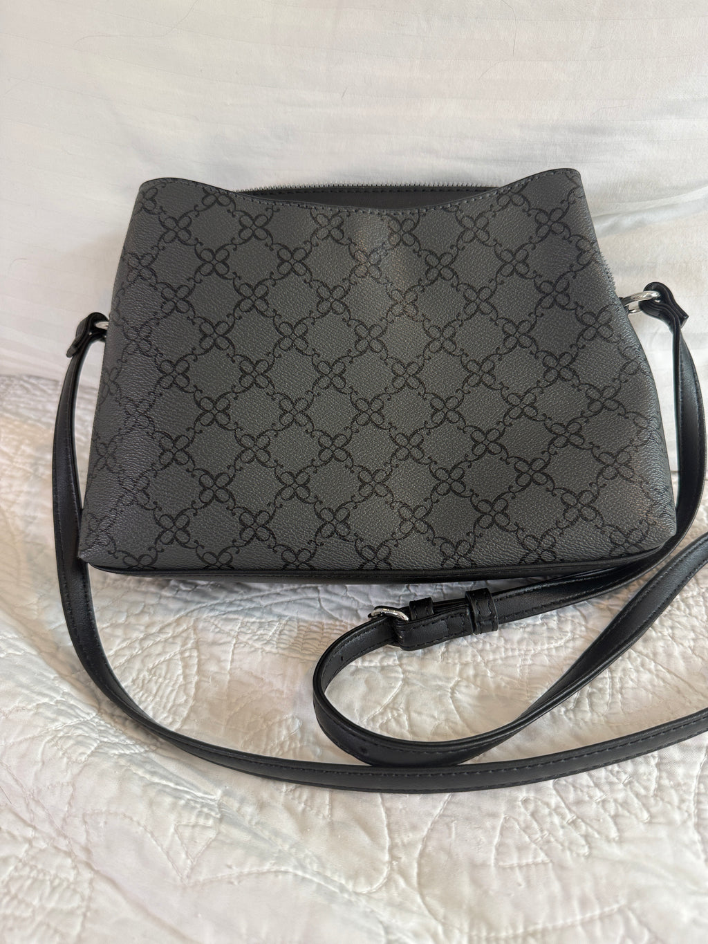 Nine West Gray Monogram Crossbody Bag