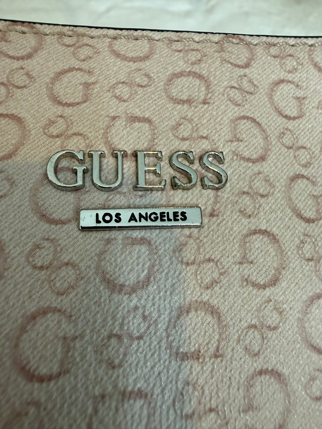 GUESS Los Angeles Blush Pink Signature Logo Tote Bag