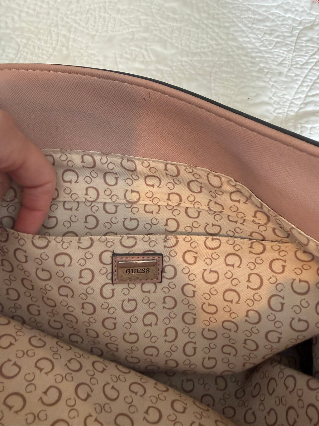 GUESS Los Angeles Blush Pink Signature Logo Tote Bag