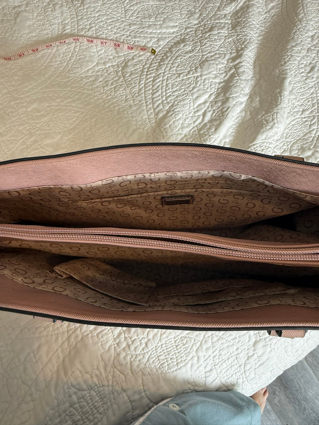 GUESS Los Angeles Blush Pink Signature Logo Tote Bag