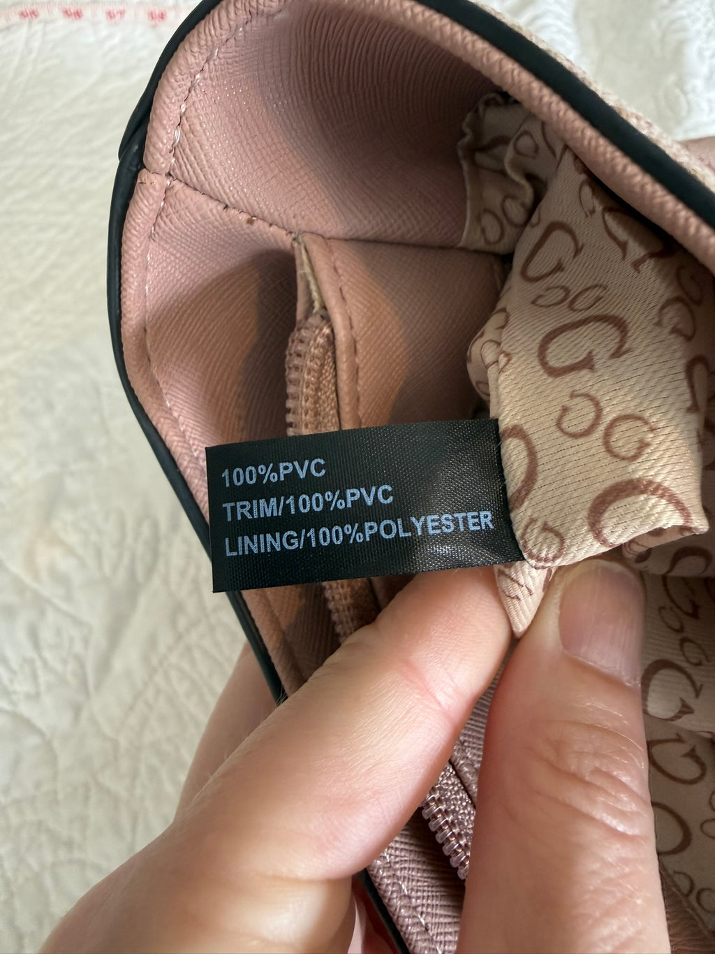 GUESS Los Angeles Blush Pink Signature Logo Tote Bag