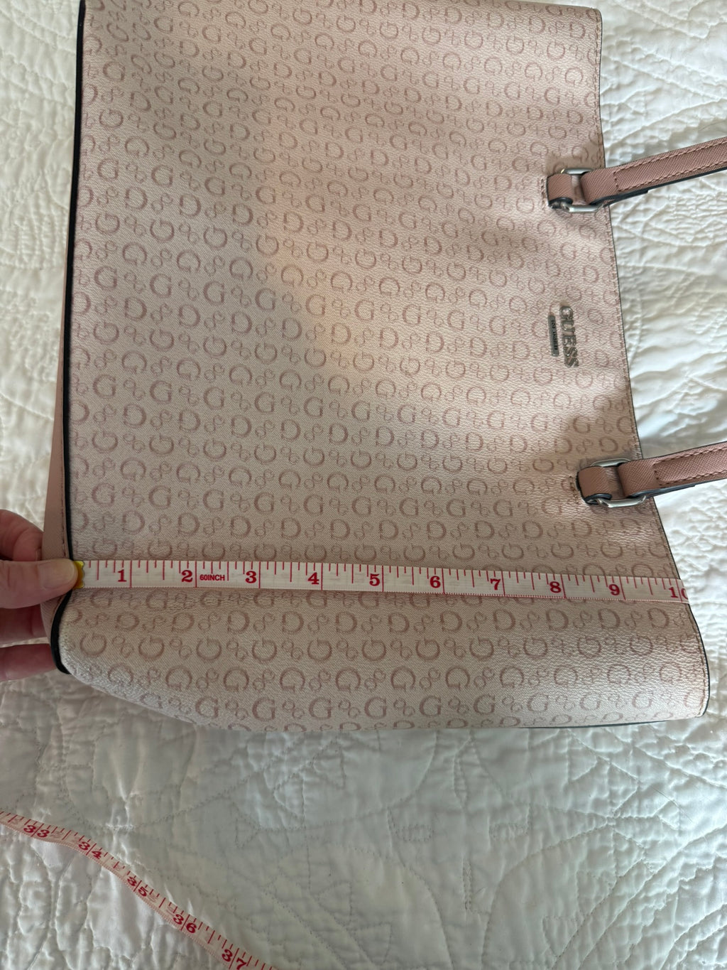 GUESS Los Angeles Blush Pink Signature Logo Tote Bag