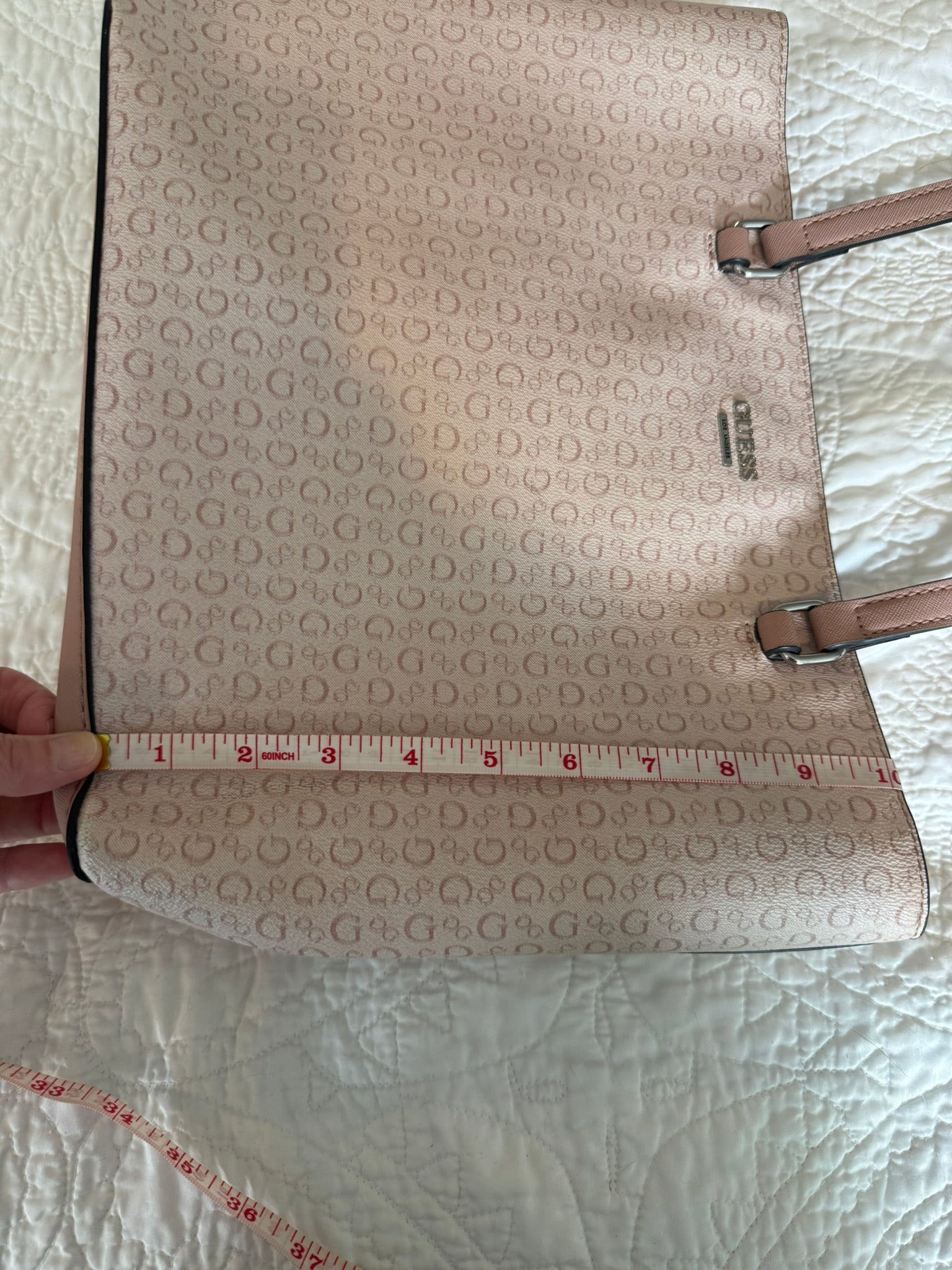 GUESS Los Angeles Blush Pink Signature Logo Tote Bag