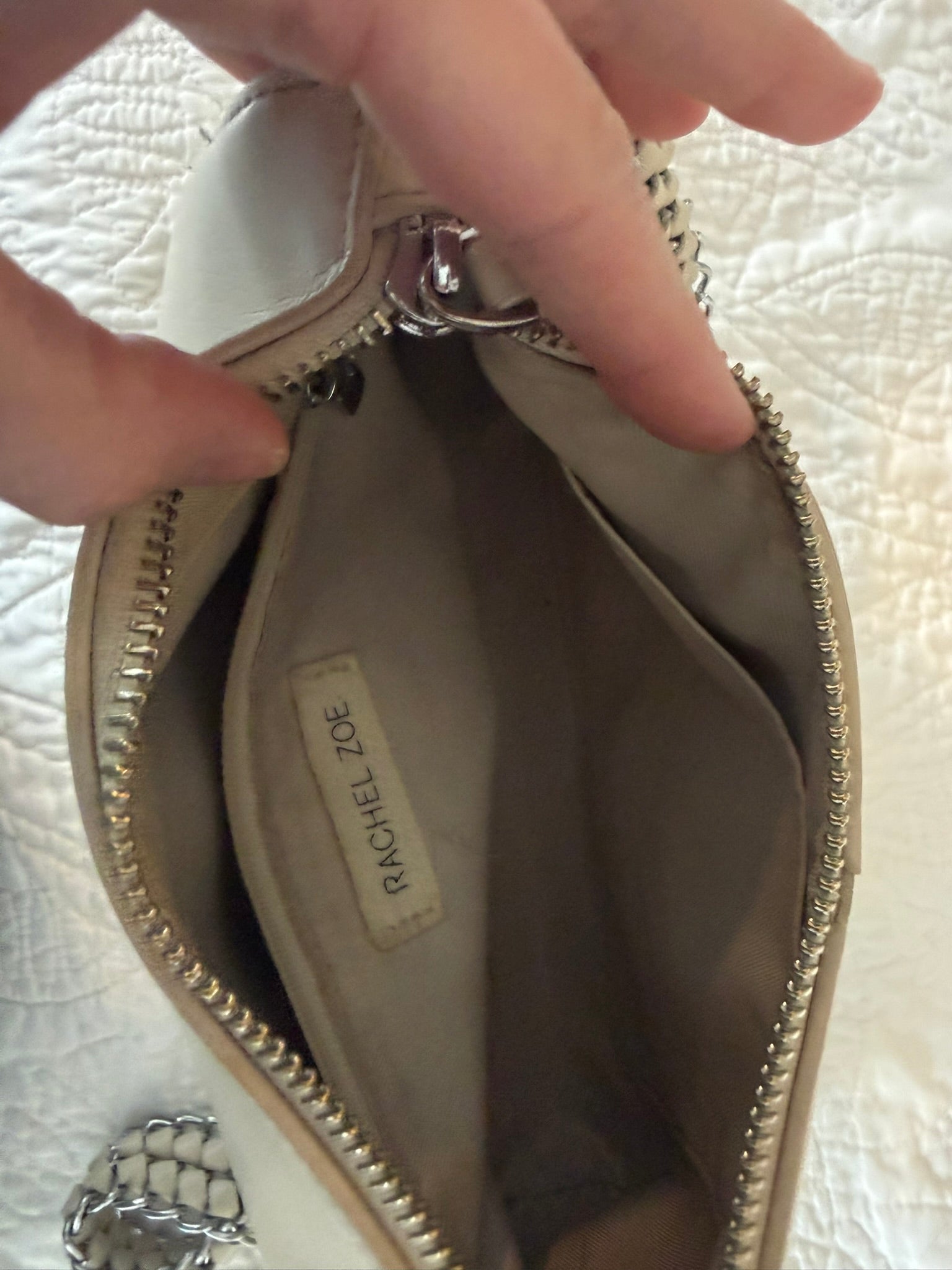 Rachel Zoe Ivory Chain Strap Shoulder Bag