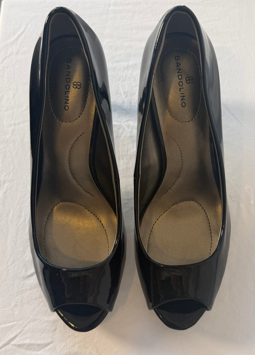 Bandolino Black Patent Leather Peep-Toe Pumps