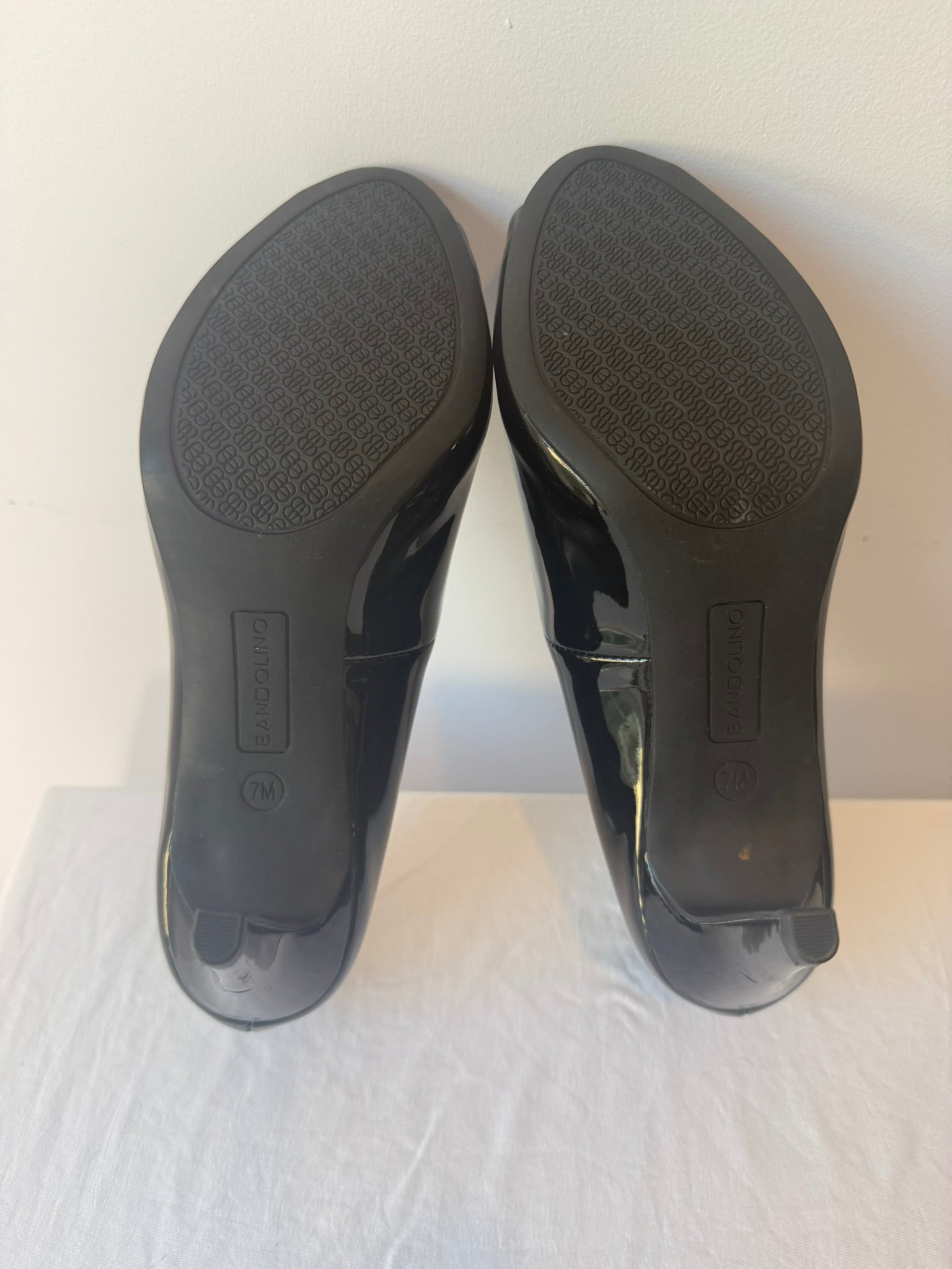 Bandolino Black Patent Leather Peep-Toe Pumps