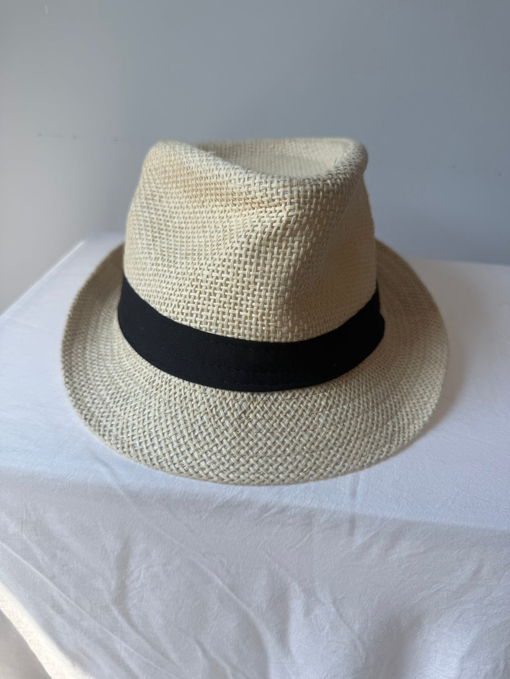 Kids Classic Straw Fedora Hat with Black Band | Lightweight Summer Sun Hat