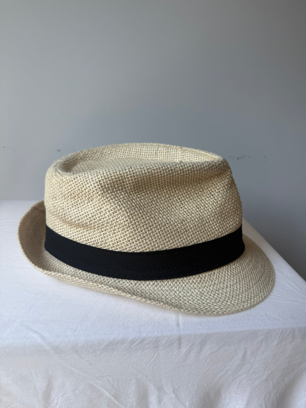 Kids Classic Straw Fedora Hat with Black Band | Lightweight Summer Sun Hat