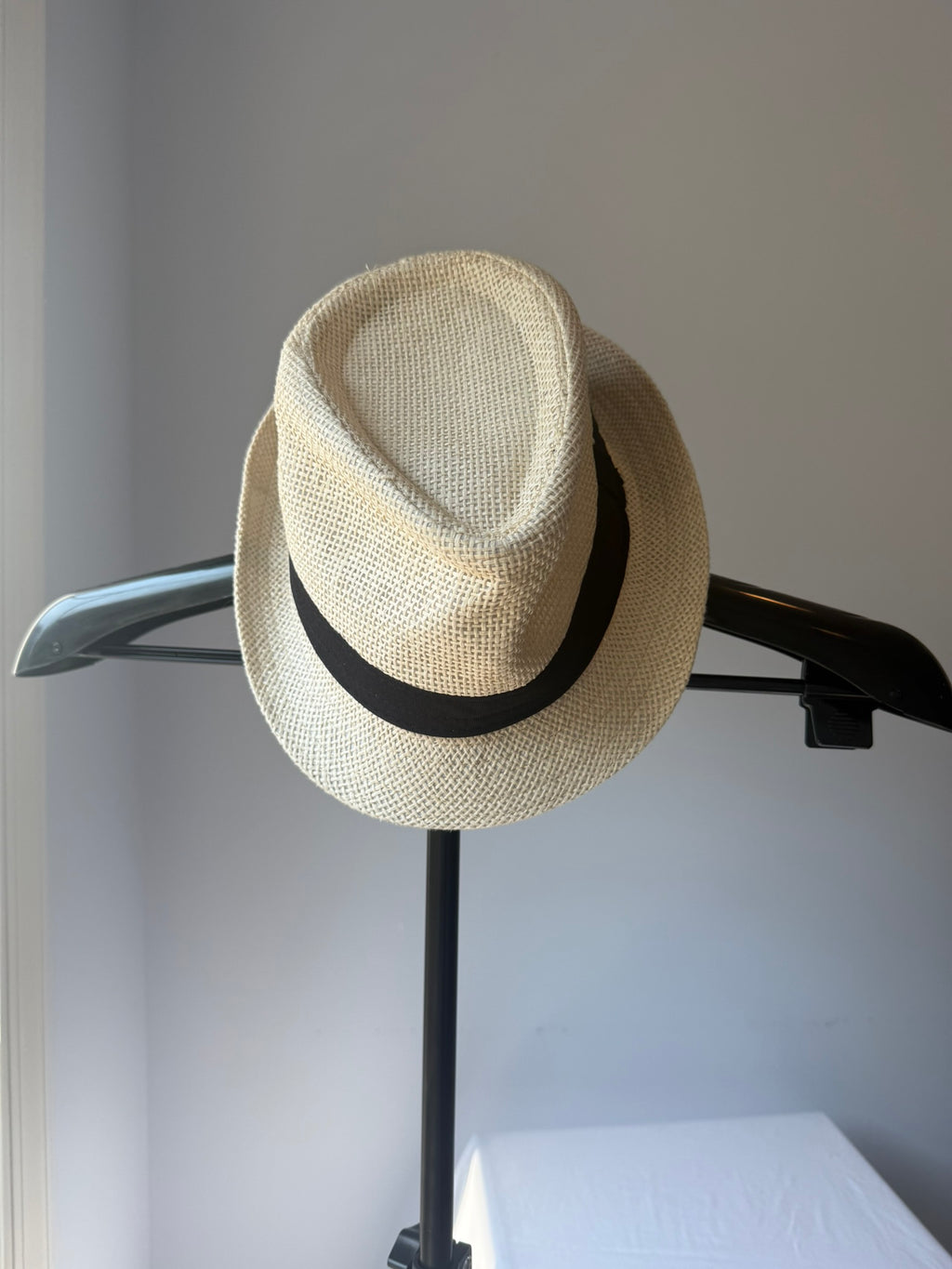 Kids Classic Straw Fedora Hat with Black Band | Lightweight Summer Sun Hat