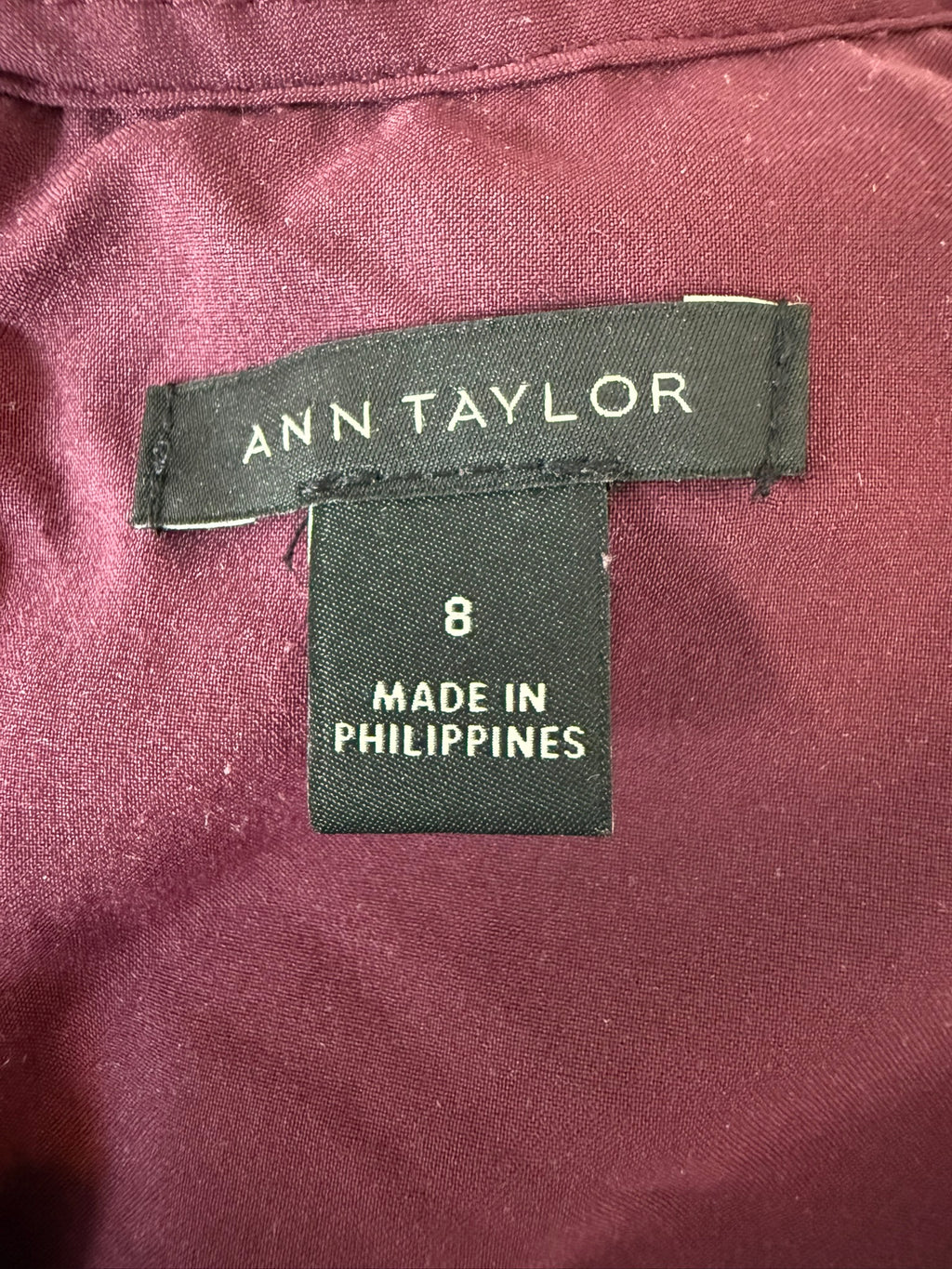 Ann Taylor Burgundy Floral Lace Fit & Flare Dress — Size 8