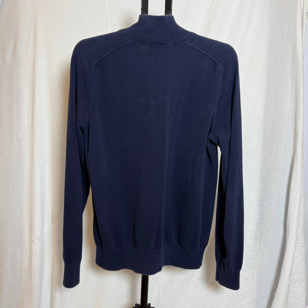 GAP Men's 100% Cotton Quarter-Zip Sweater – Navy Blue