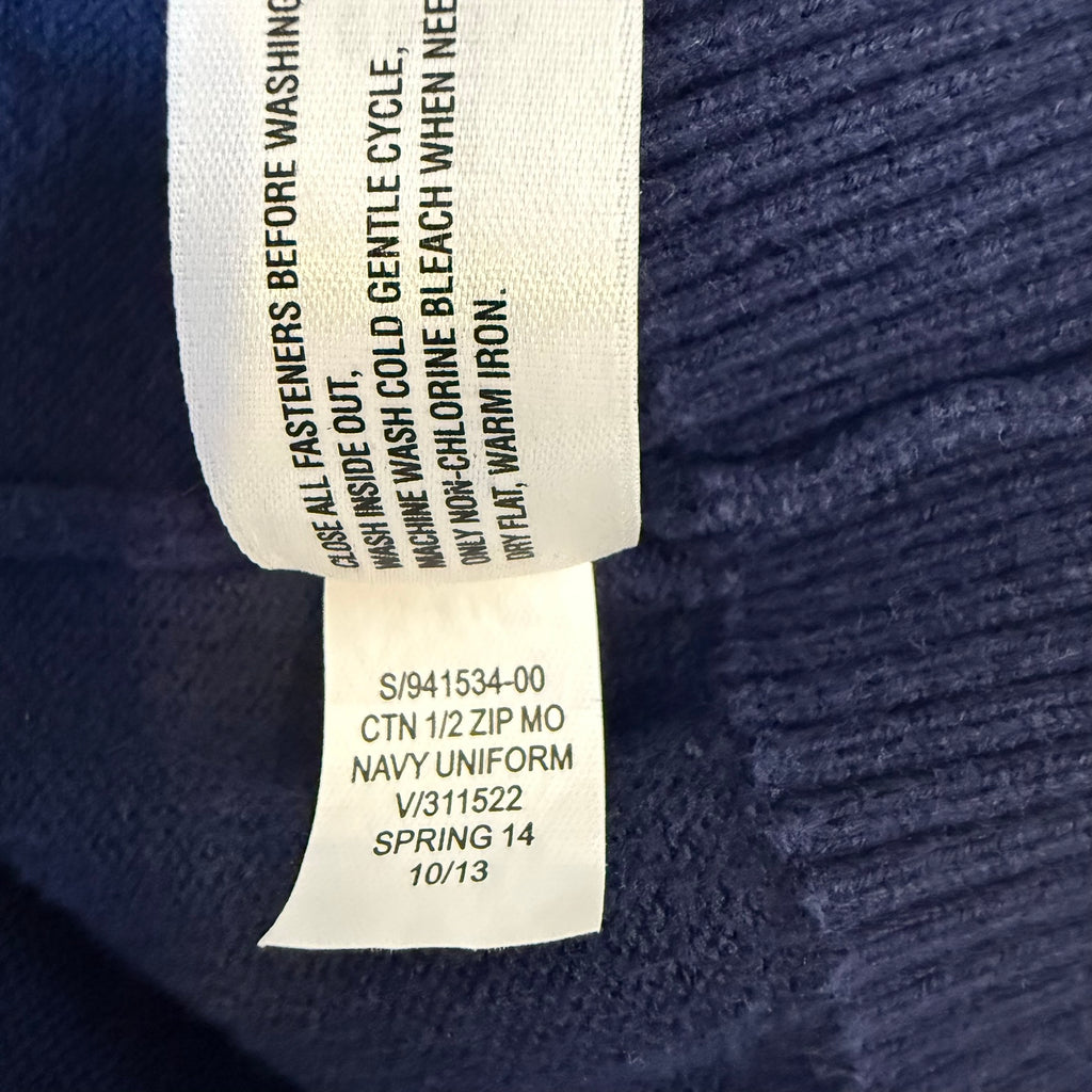 GAP Men's 100% Cotton Quarter-Zip Sweater – Navy Blue