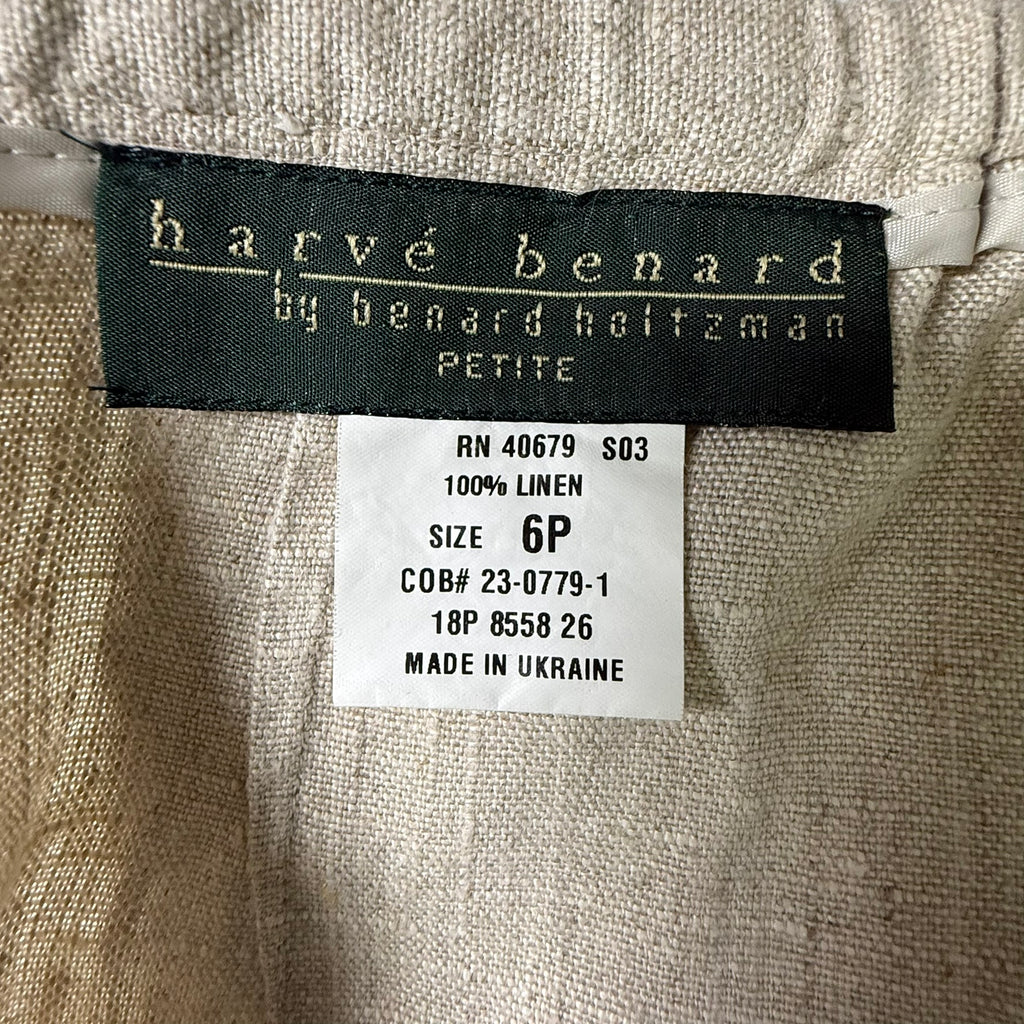 Harvé Benard 100% Linen Midi Skirt – Women's Petite 6P – Natural Oatmeal