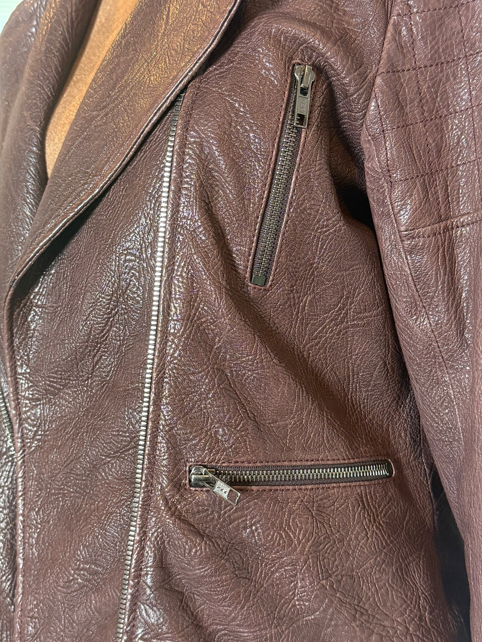 Theory Macha Juno Lamb Leather Moto Jacket – Women's Medium – Espresso Brown