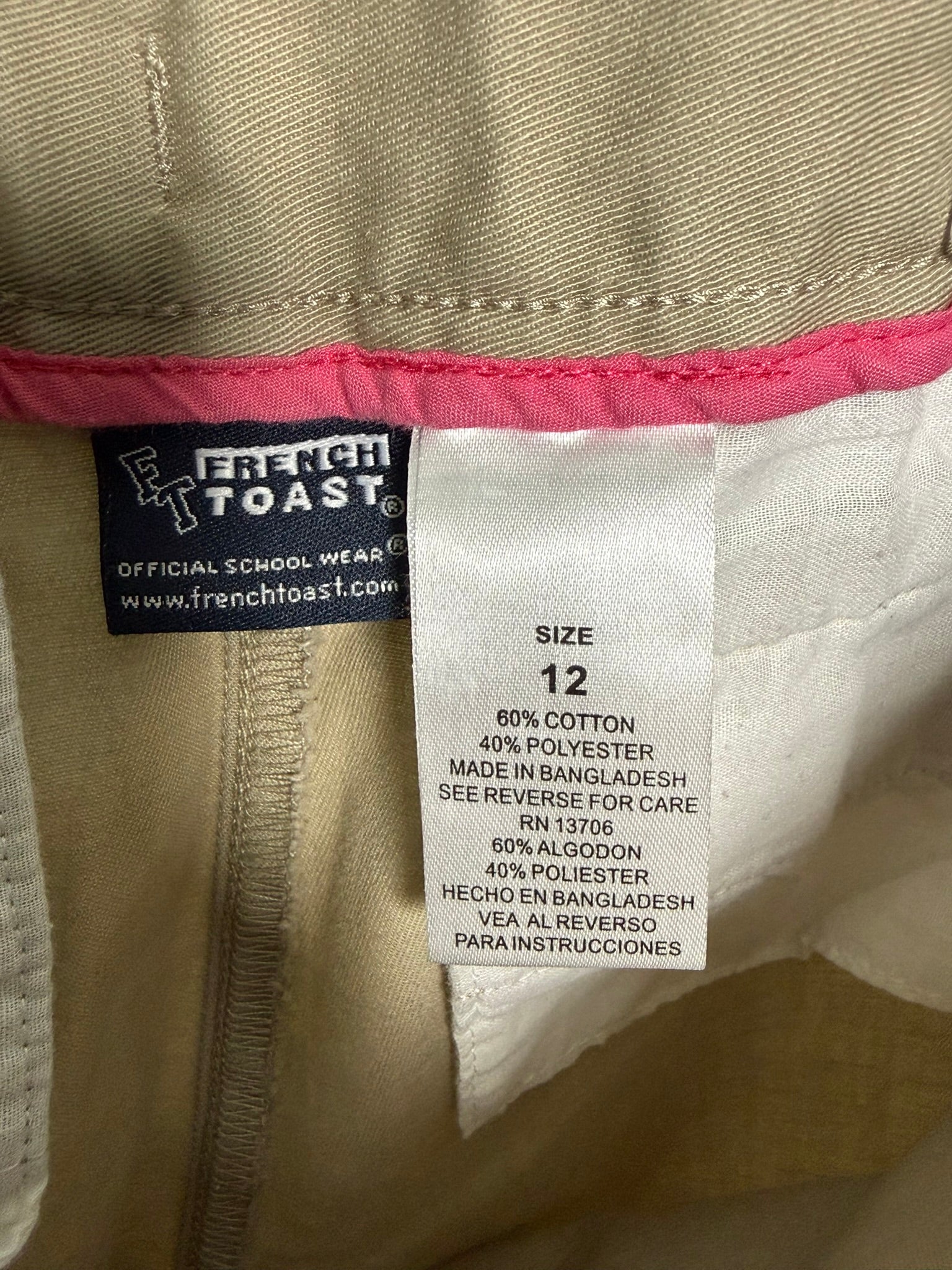 French Toast Girls' Khaki School Uniform Pants – Size 12 | Adjustable Waist