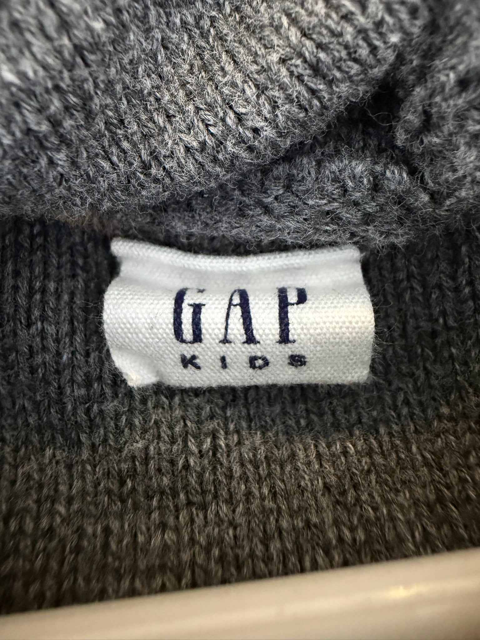 Gap Kids Cable Knit Hooded Poncho Sweater - Charcoal Gray - Size Large (L)