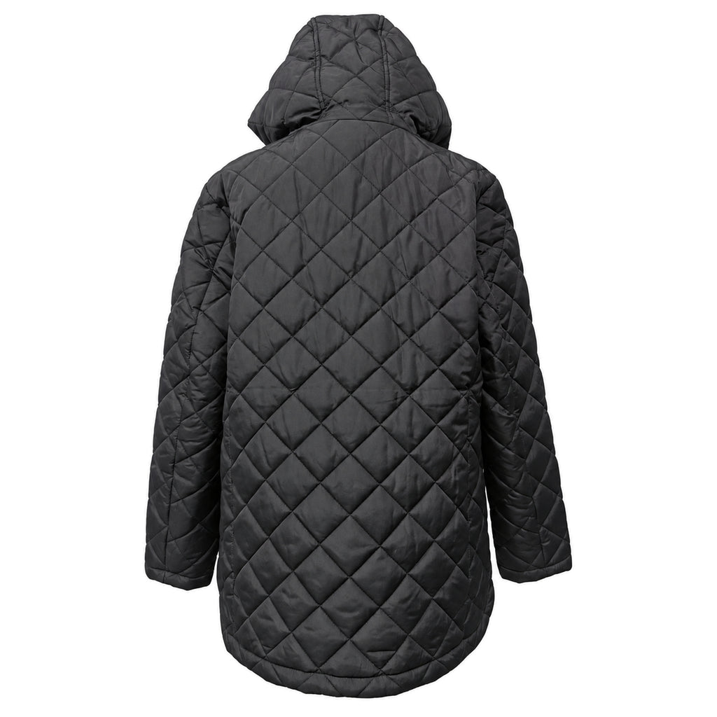 Lands’ End Black Hooded Quilted Coat — Women’s M